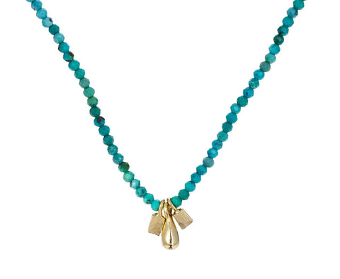Turquoise and Gold Pendants Necklace zoom 1_debbie_fisher_turquoise_gold_charm_necklace
