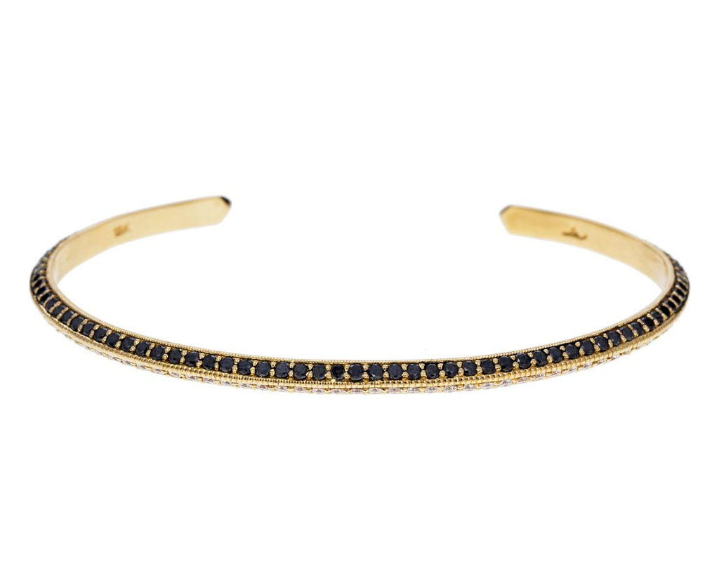 Black and White Diamond Othello Knife Edge Cuff zoom 1_lizzie_mandler_gold_diamond_othello_cuff