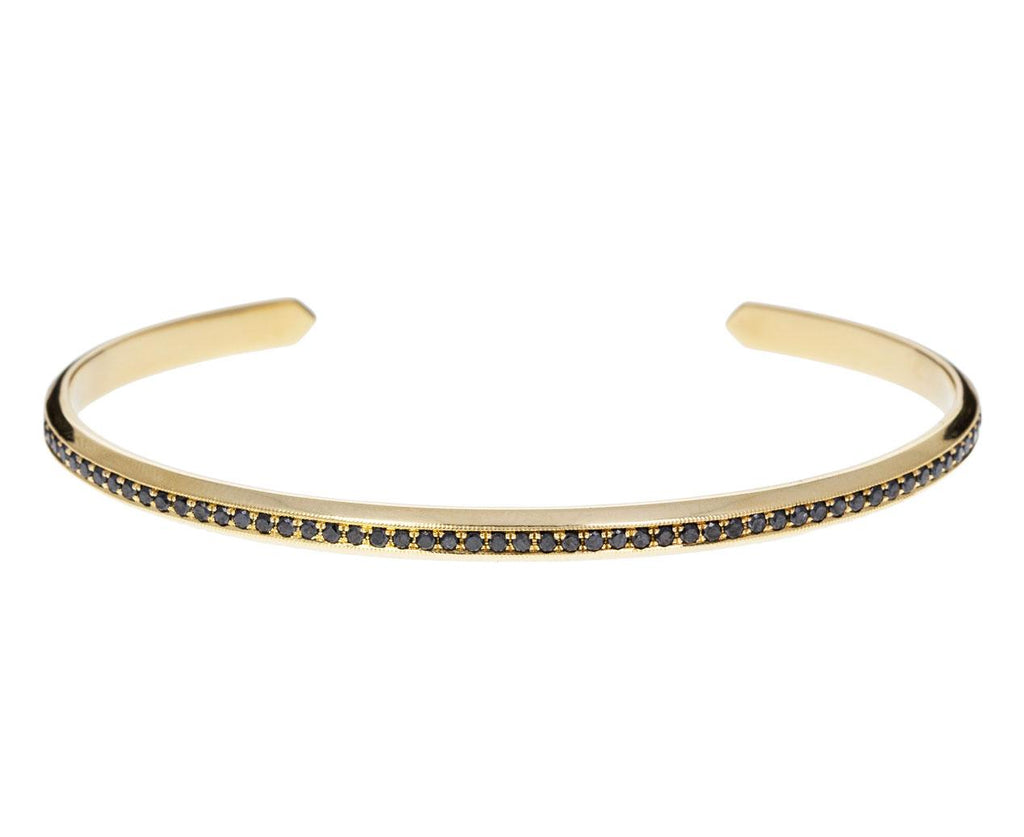 Black Diamond Pav� Knife Edge Cuff zoom 1_lizzie_mandler_gold_black_diamond_knife_edge_cuf