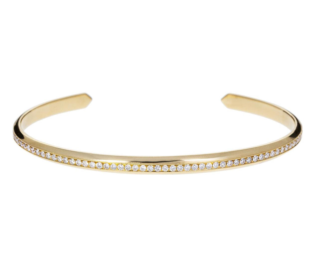 White Diamond Pav� Knife Edge Cuff zoom 1_lizzie_mandler_gold_diamond_knife_edge_cuff