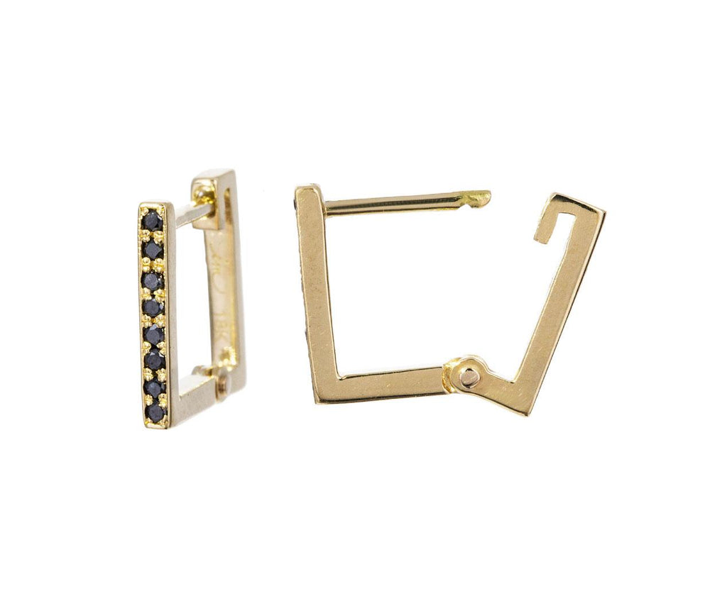 Petit Black Diamond Square Huggie Earrings zoom 1_lizzie_mandler_gold_black_diamond_square_huggie_