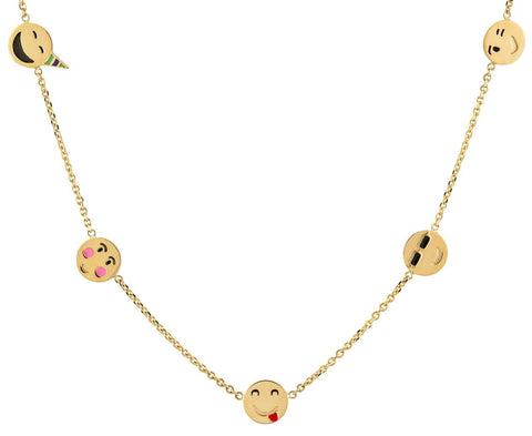 Super Emotional Nine Face Emoji Necklace zoom 1_alison_lou_gold_enamel_super_emotional_necklace