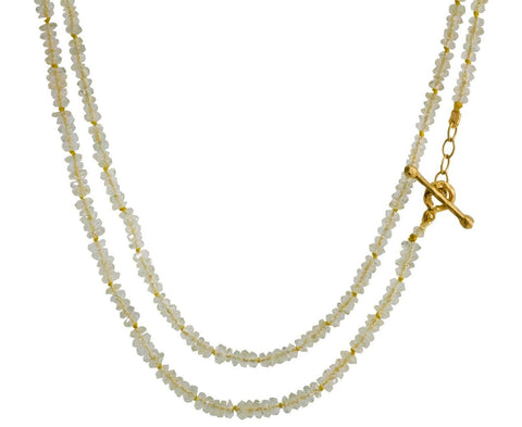 Yellow Aquamarine Bead Strand Necklace zoom 1