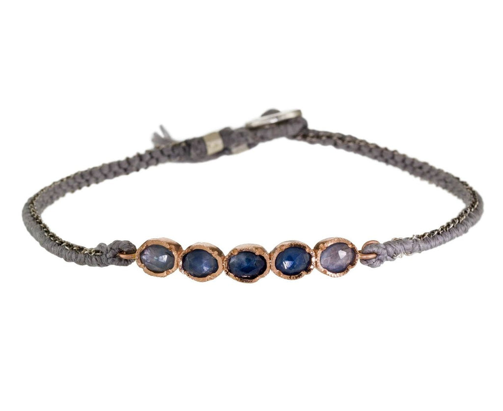 Five Sapphire Silk and Chain Bracelet zoom 1