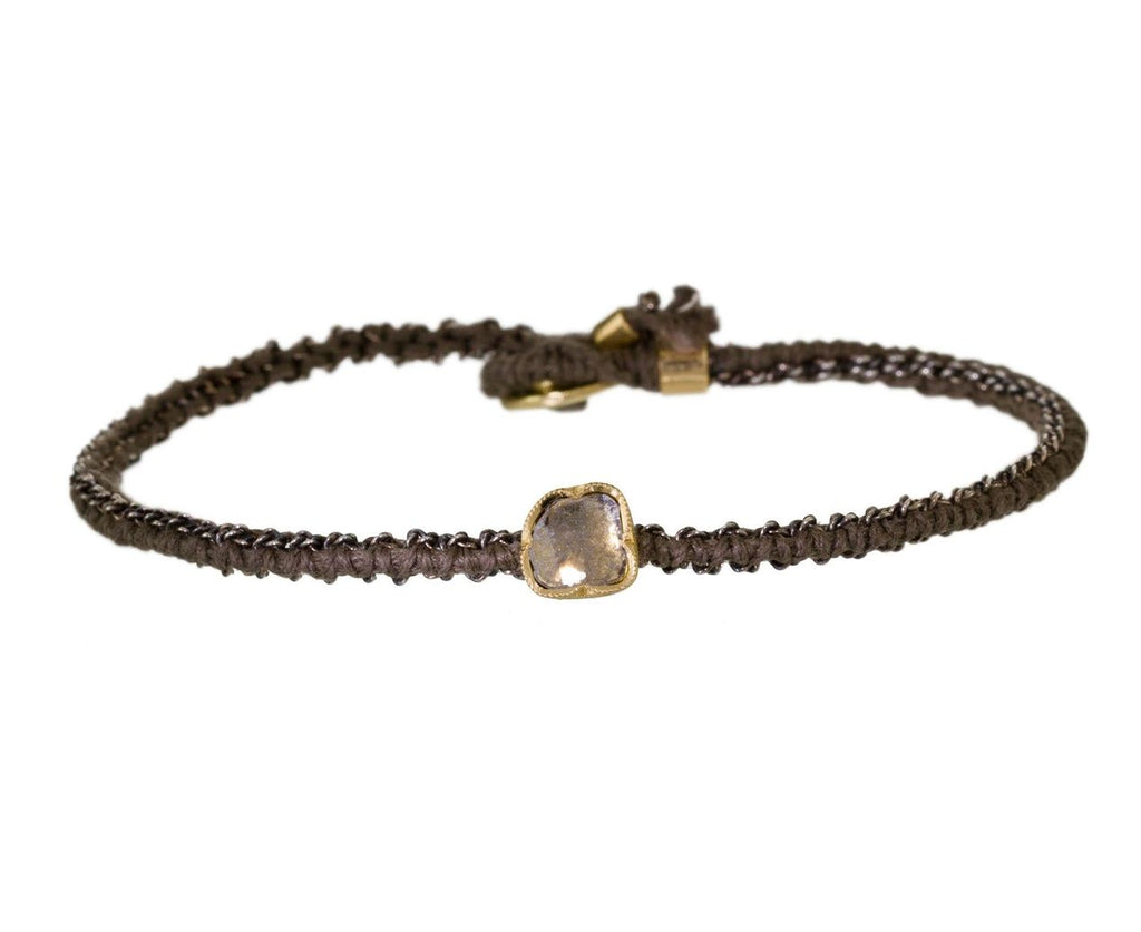 Diamond Slice Silk and Silver Chain Bracelet zoom 1