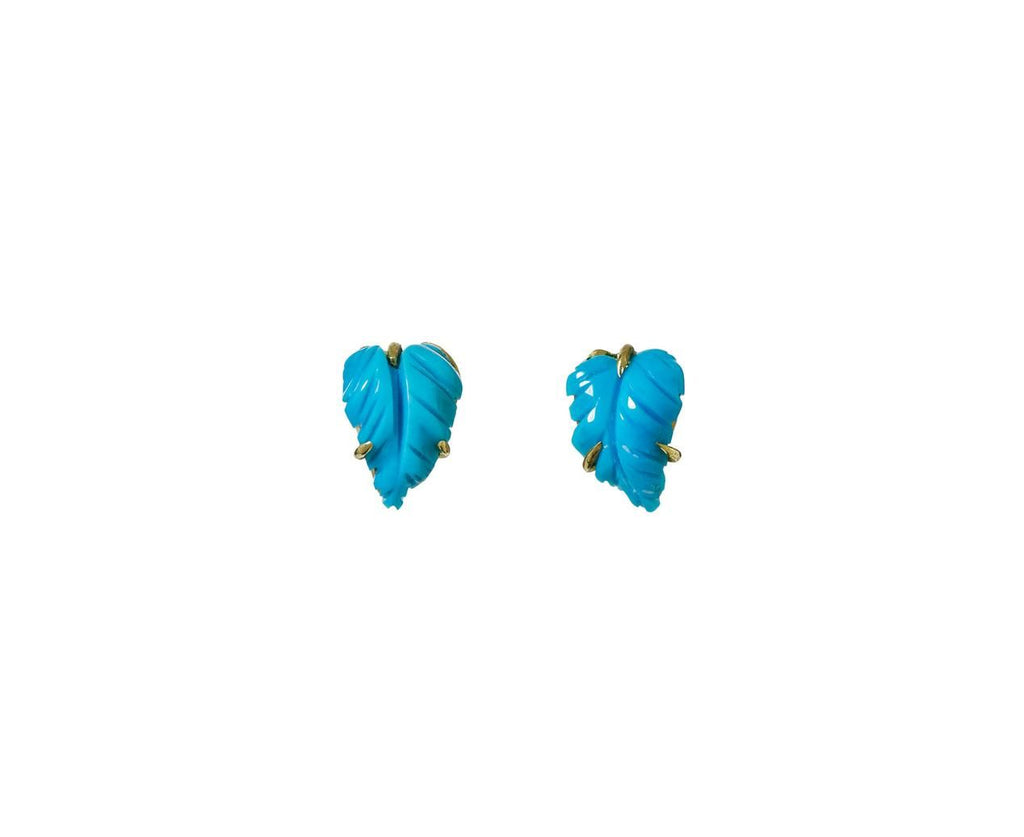 Maya Turquoise Leaf Stud Earrings  zoom 1_brooke_gregson_gold_turquoise_maya_earrings