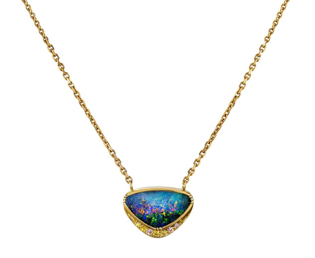 Boulder Opal Diamond Halo Ellipse Necklace zoom 1_brooke_gregson_gold_boulder_opal_halo_ellipse_ne