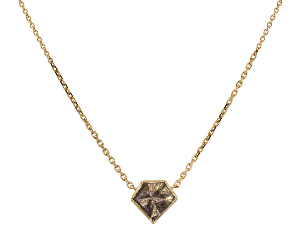 Natural Diamond Slice Pendant Necklace zoom 1