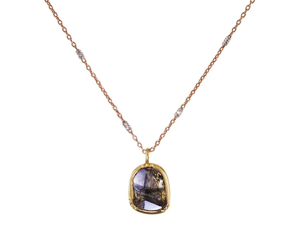 Natural Diamond Slice Pendant Necklace zoom 1