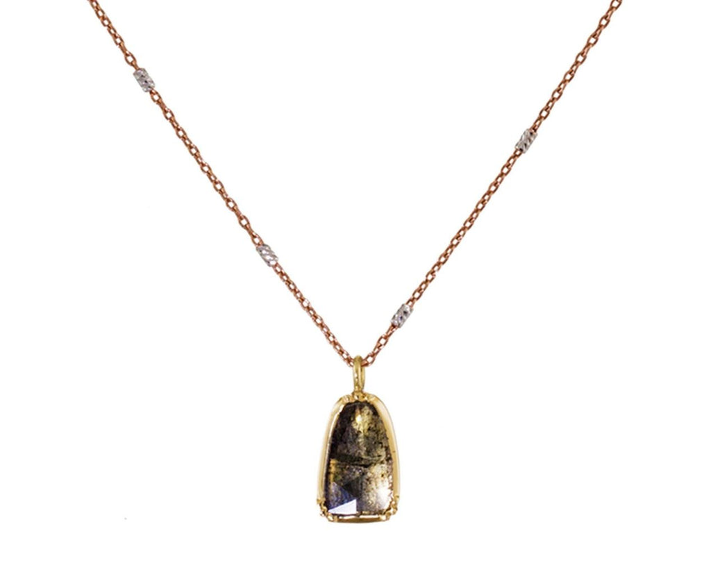 Natural Diamond Slice Pendant Necklace zoom 1