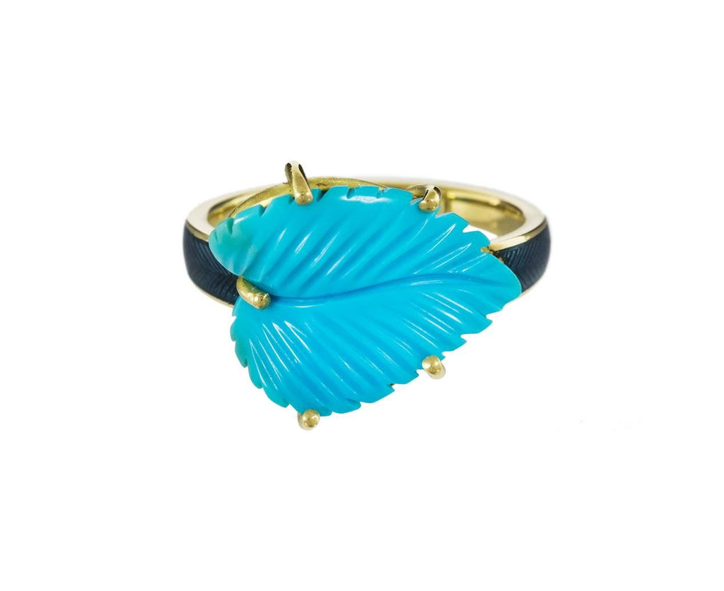 Maya Enamel Turquoise Leaf Ring zoom 1_brooke_gregson_gold_turquoise_maya_enamel_leaf_r