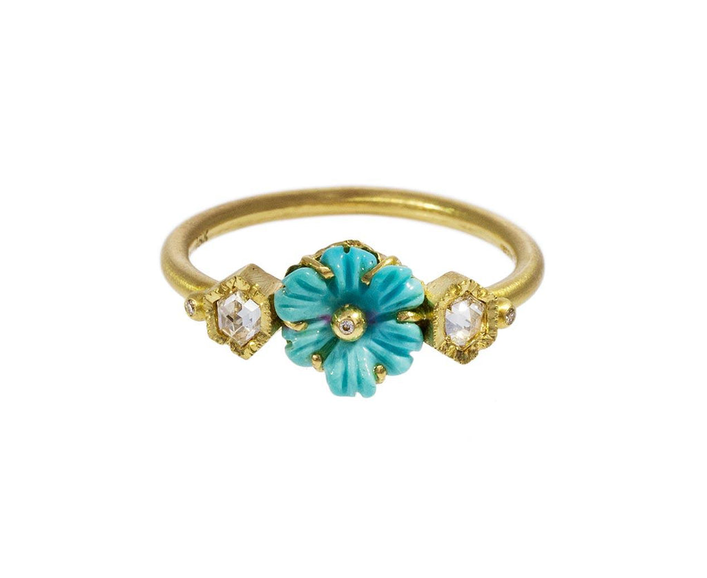Rivera Turquoise Flower and Diamond Ring zoom 1_brooke_gregson_gold_diamond_turquoise_rivera_flo