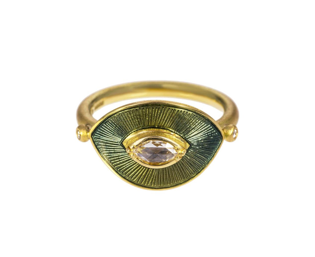 Engraved Enameled Diamond Talisman Ring zoom 1_brooke_gregson_gold_diamond_engraved_talisman_ri