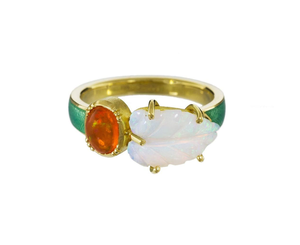 Maya Opal Leaf and Fire Opal Ring zoom 1_brooke_gregson_gold_opal_maya_leaf_ring