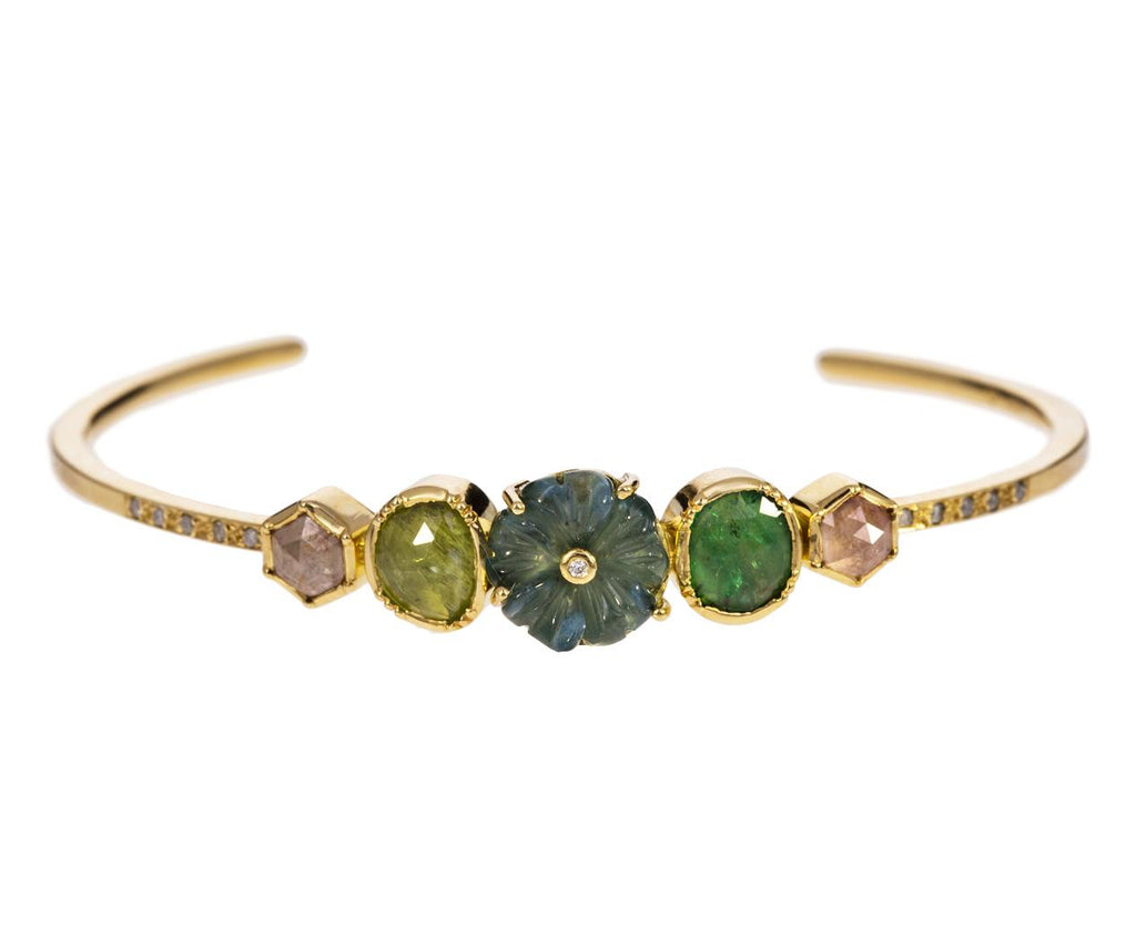 Carved Aquamarine Flower Maya Cuff Bracelet zoom 1_brooke_gregson_gold_maya_flower_cuff_bracelet