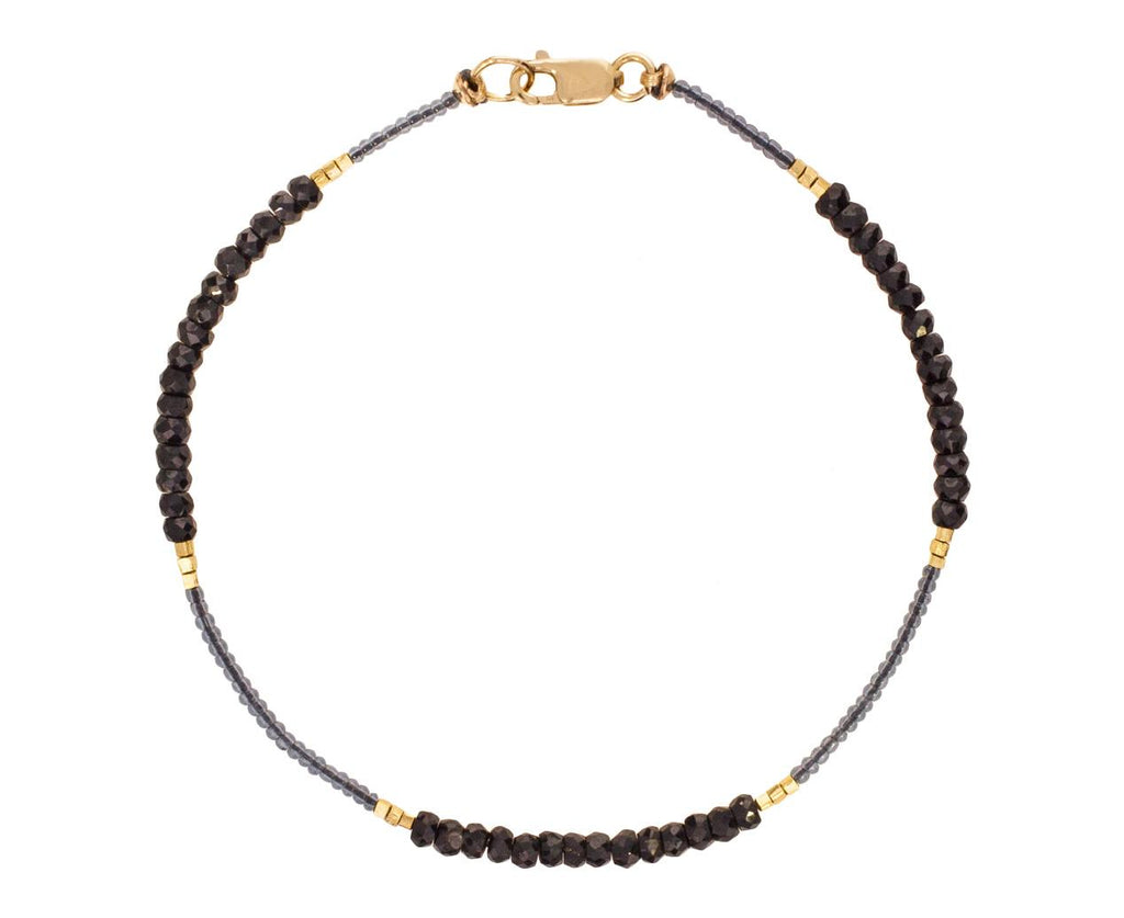 Gray, Black, and Gold Bead Bracelet zoom 1_debbie_fisher_black_spinel_gray_seed_beaded_brac