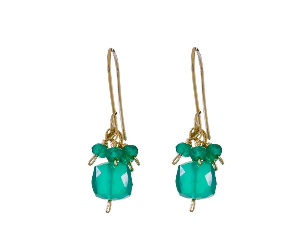 Green Onyx Dangle Earrings zoom 1
