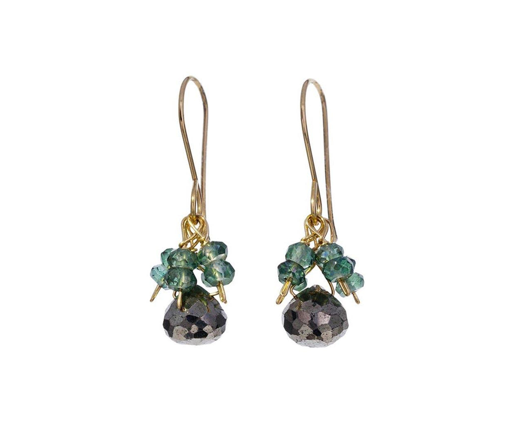 Pyrite and Green Quartz Fringe Earrings zoom 1_debbie_fisher_pyrite_green_quartz_earrings