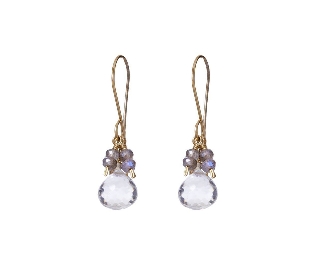 Labradorite and Quartz Fringe Earrings zoom 1_debbie_fisher_gold_designer_drop_earrings