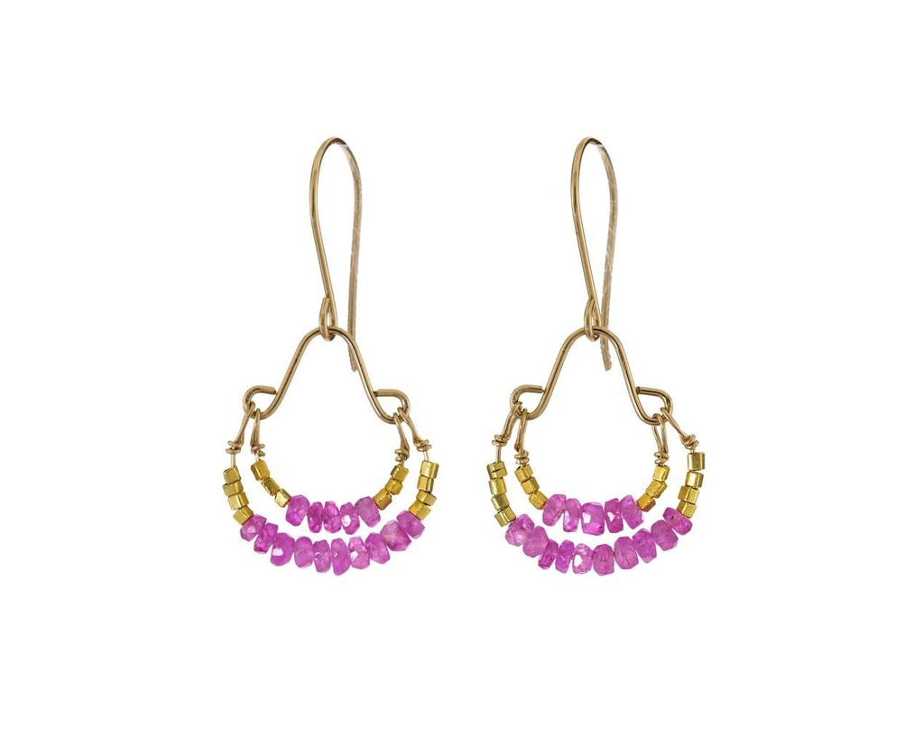 Pink Sapphire Double Loop Earrings zoom 1_debbie_fisher_pink_quartz_hoop_earrings