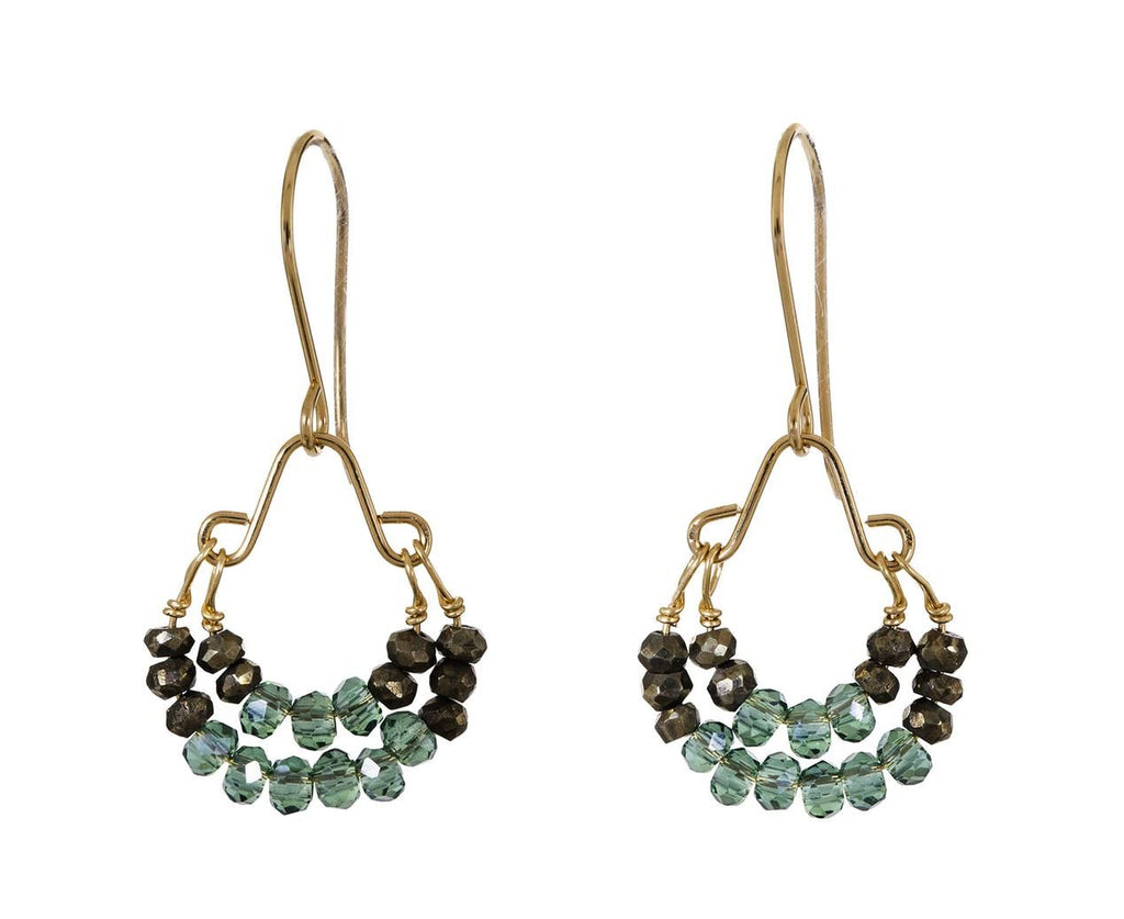 Pyrite and Mystic Double Hoop Earrings zoom 1_debbie_fisher_pyrite_mystic_quartz_double_drop_e