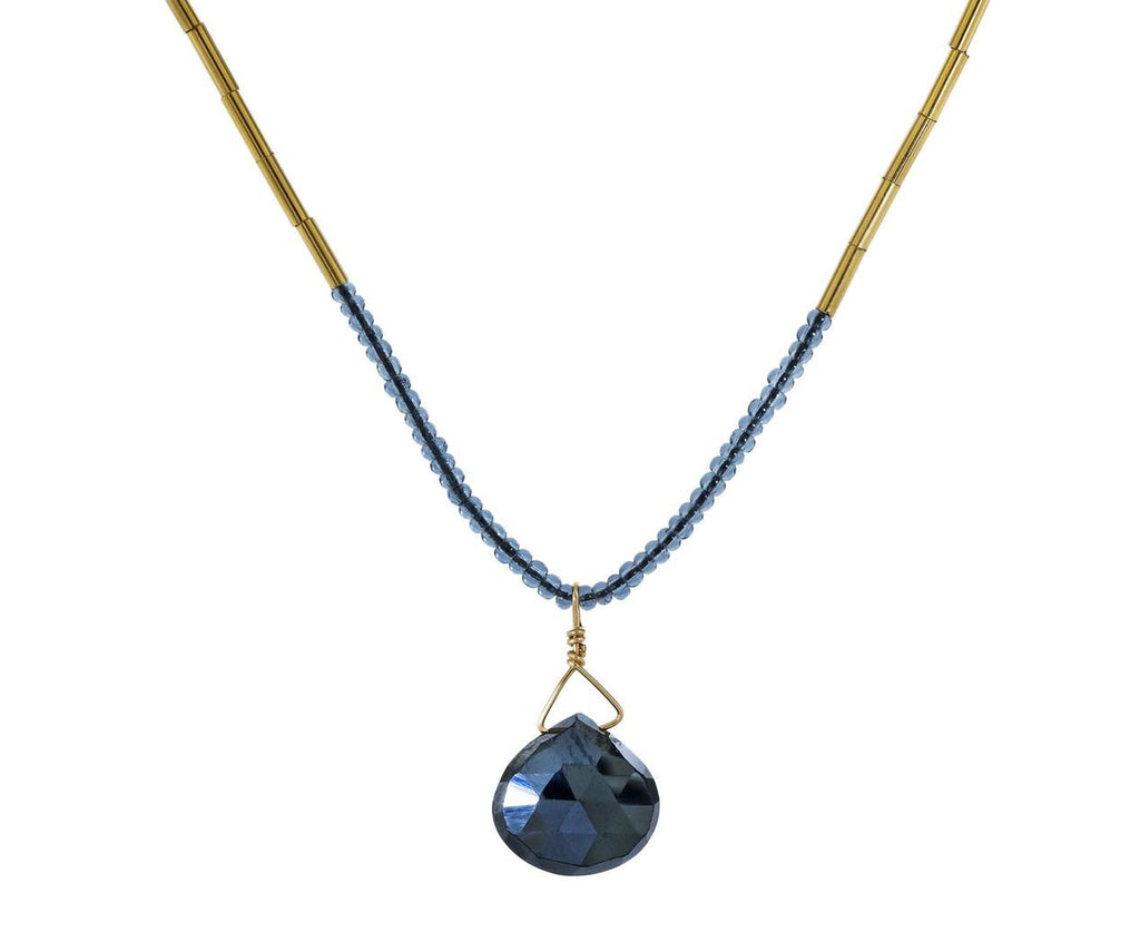 Black Spinel and Gold Vermeil Necklace zoom 1_debbie_fisher_gold_grey_bead_spinel_necklace