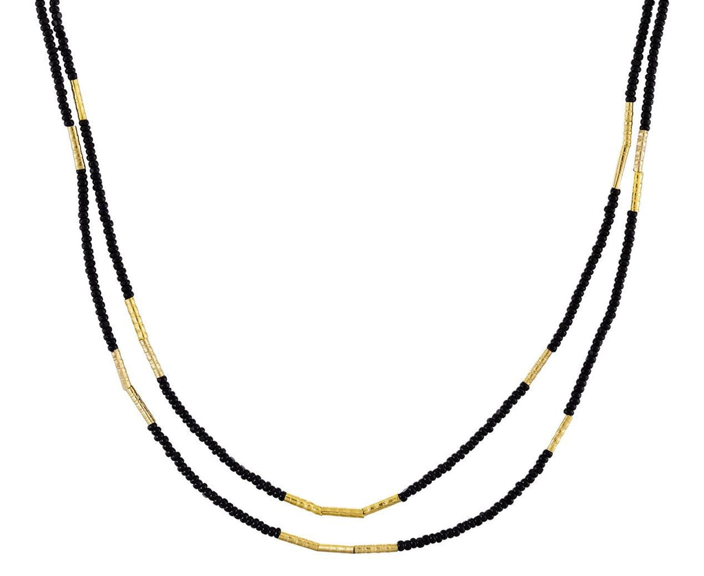 Black and Gold Beaded Neckalce  zoom 1_debbie_fisher_gold_black_beaded_double_necklace