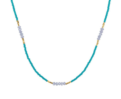 Turquoise Seed Bead and Mystic Quartz Necklace zoom 1_debbie_fisher_quartz_seed_bead_necklace