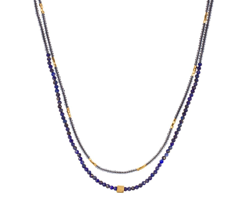 Lapis Gold and Gray Bead Necklace zoom 1_debbie_fisher_lapis_gold_vermeil_beaded_necklace