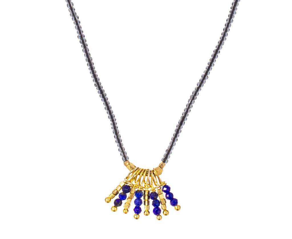 Lapis and Gold Vermeil Bead Pendant Necklace zoom 1_debbie_fisher_lapis_cluster_pendant_necklace