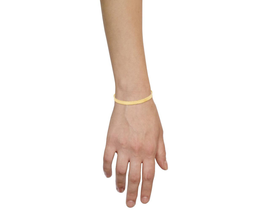Thin Lasagne Noodle Cuff Bracelet zoom 9_alison_lou_gold_thin_lasagna_bangle_bracelet