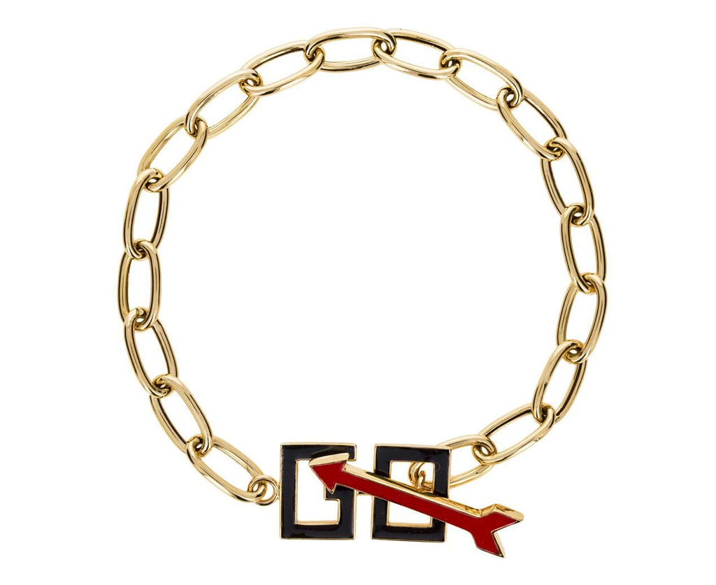 GO Gold and Enamel Link Bracelet zoom 1_alison_lou_gold_go_bracelet