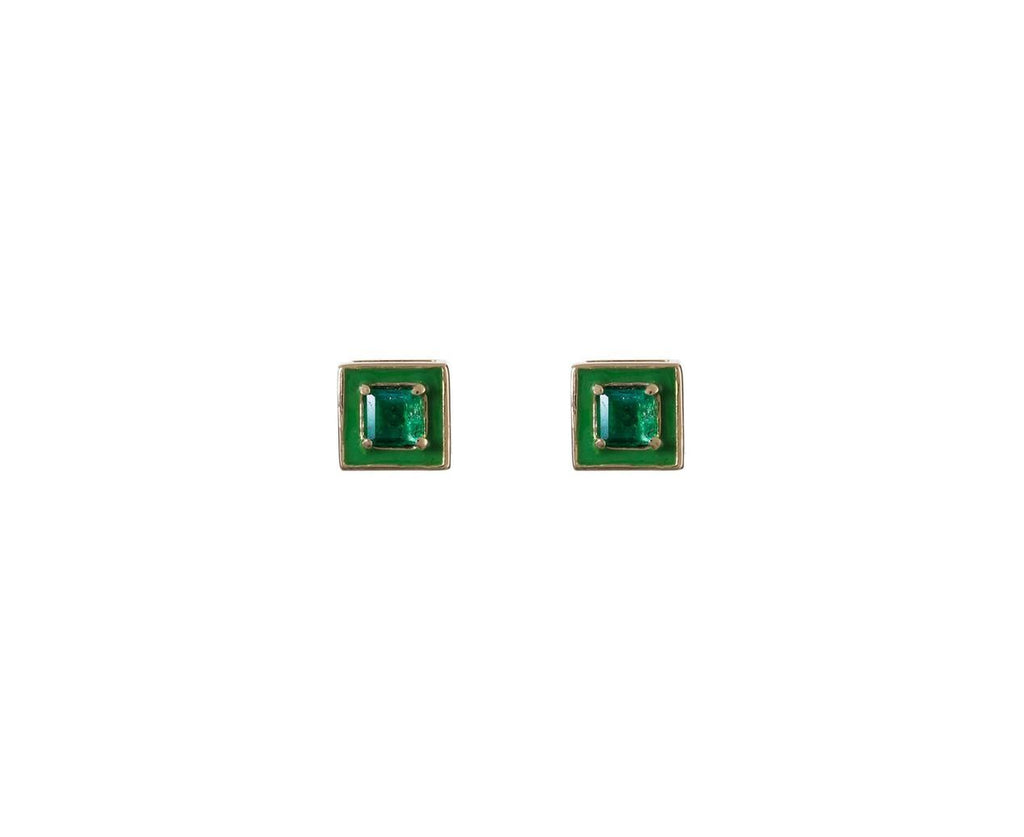 Emerald and Green Enamel SINGLE EARRING ONLY zoom 1_alison_lou_earrings