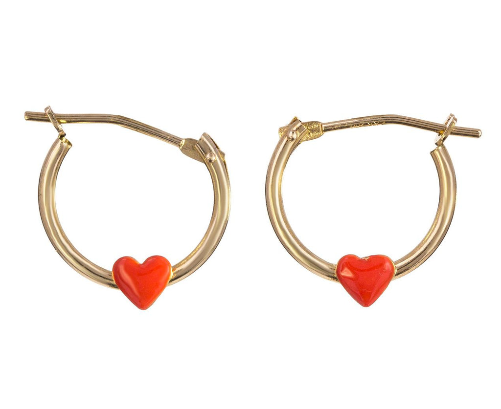 Red Enamel Heart Huggie Hoop Earrings zoom 1_alison_lou_gold_enamel_heart_huggie_earrings