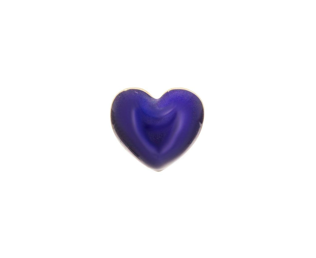 Bleu Fonce Enamel SINGLE Heart Earring zoom 1_alison_lou_gold_bleu_fonce_heart_earrings