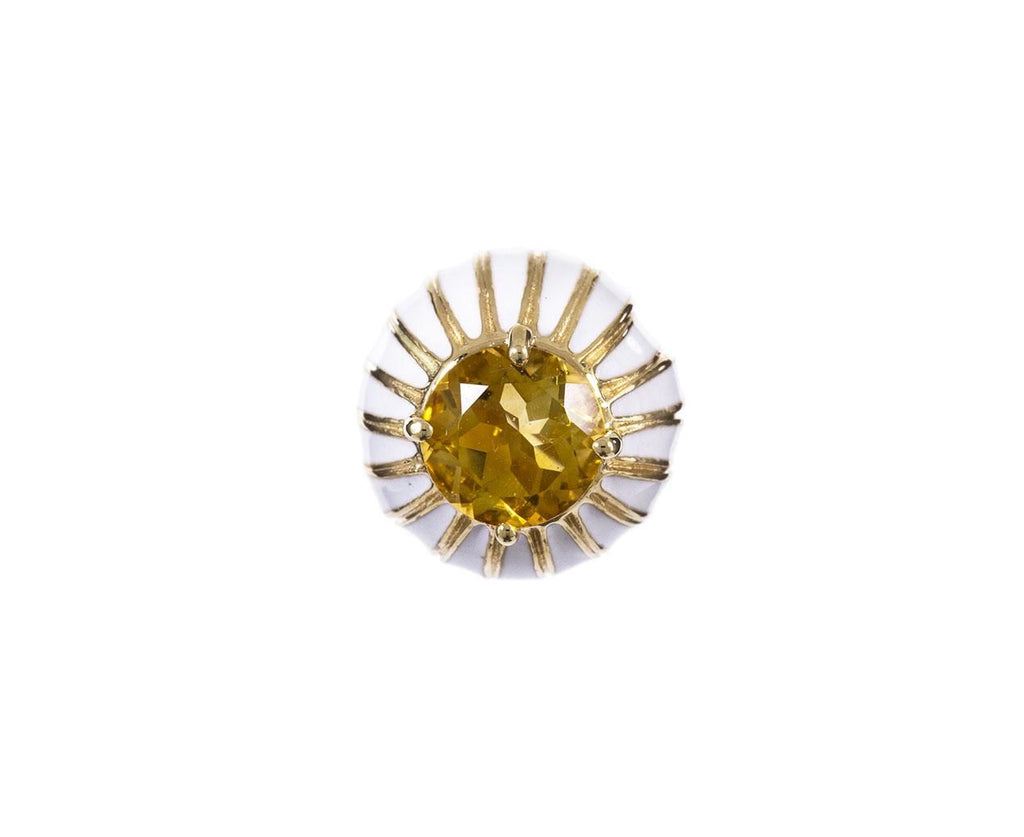 Upside Down Yellow Sapphire Daisy SINGLE EARRING ONLY zoom 1_alison_lou_enamel_open_daisy_stud_earrings