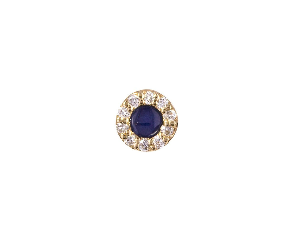 Bleu Fonce Enamel and Diamond Pav� SINGLE Earring zoom 1_alison_lou_gold_enamel_diamond_round_stud_earrin