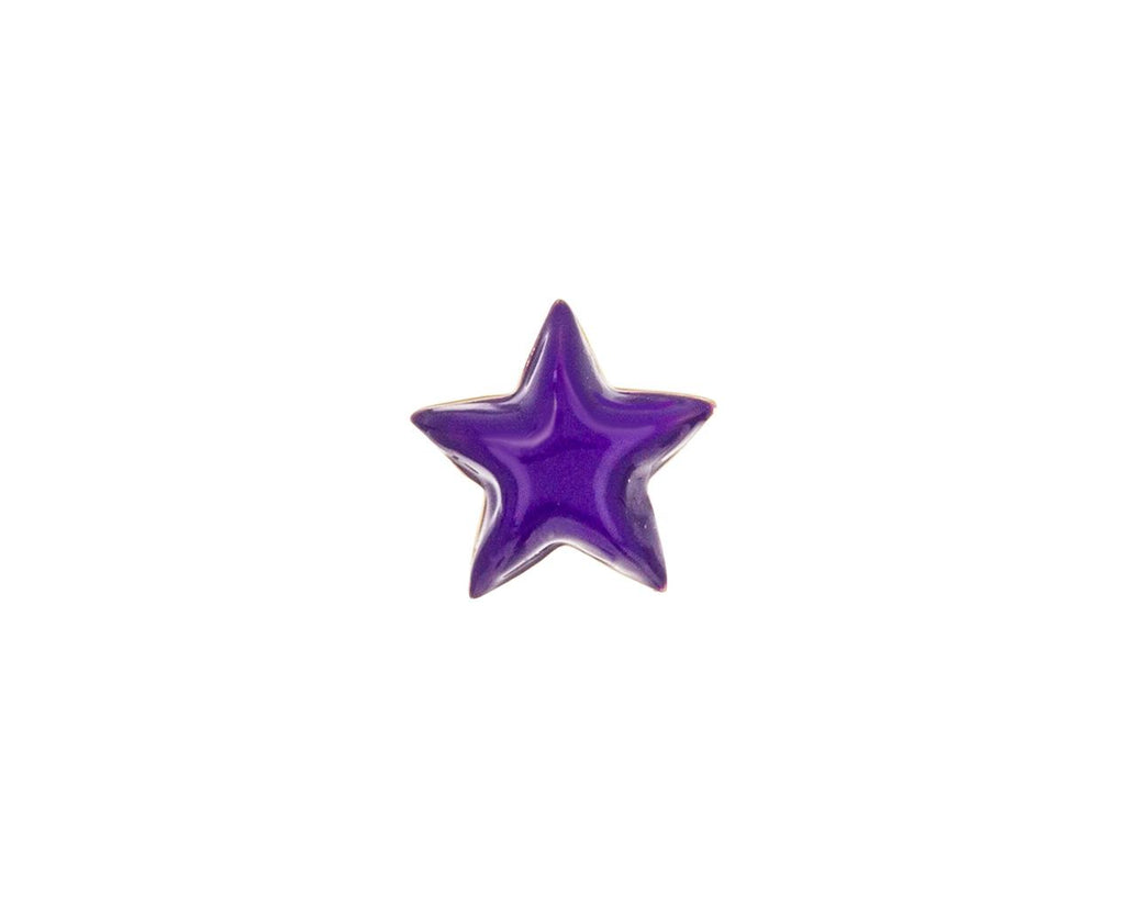 Aubergine Star SINGLE Earring zoom 1_alison_lou_gold_aubergine_star_earrings