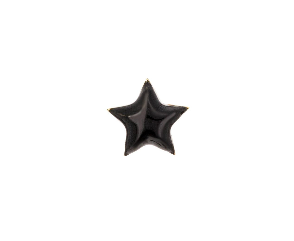 Noir Enamel SINGLE Star Earring zoom 1_alison_lou_gold_noir_star_earrings