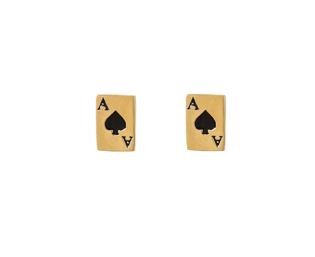 Ace Stud Earring SINGLE EARRING ONLY zoom 1_alison_lou_designer_gold_enamel_ace_of_spades_ea