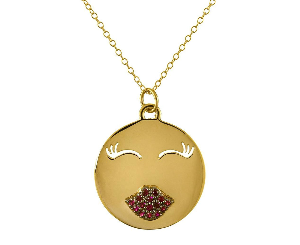 Large Ruby Lips Kiss Kiss Pendant Necklace zoom 1_alison_lou_necklace
