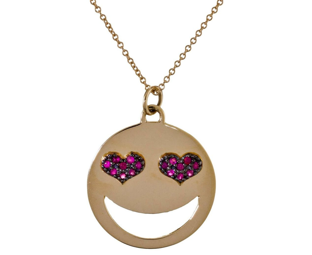 Large Ruby Eyes Love Struck Pendant Necklace zoom 1