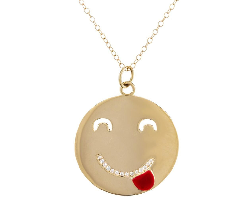 Tounge Out Pendant with Diamonds zoom 1_alison_lou_gold_enamel_diamond_tongue_out_neckla