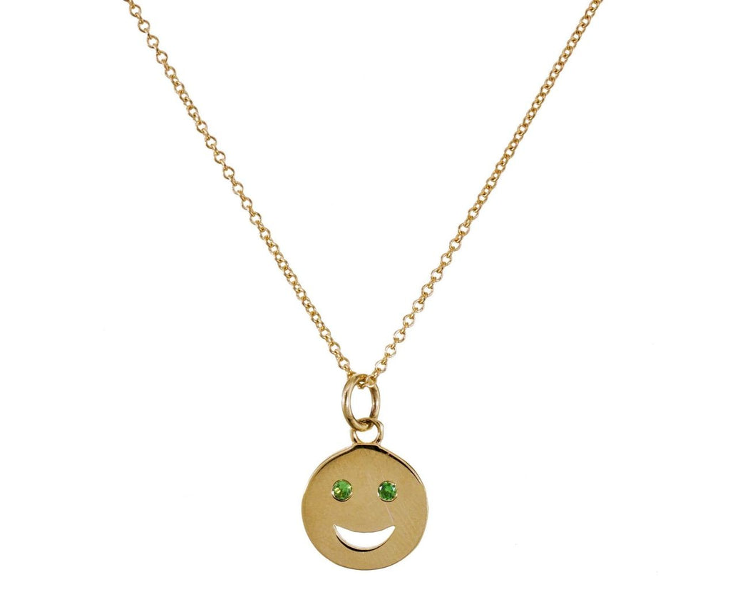 Happy Face Pendant Necklace with Sapphire Eyes zoom 1