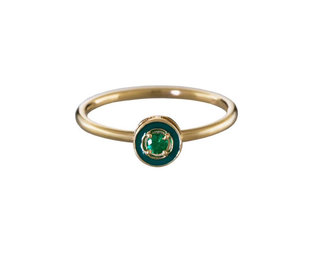 Emerald and Green Enamel Stack Ring zoom 1_alison_lou_ring