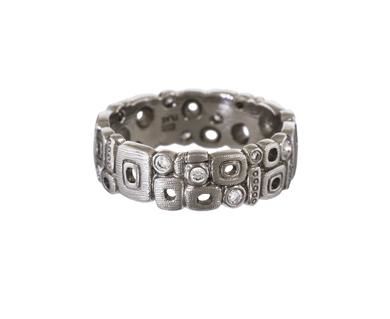 Platinum and Diamond Little Windows Band