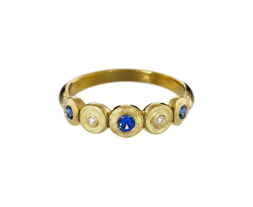 Diamond and Sapphire Five Seed Ring zoom 1_alex_sepkus_gold_diamond_sapphire_five_seed_ring