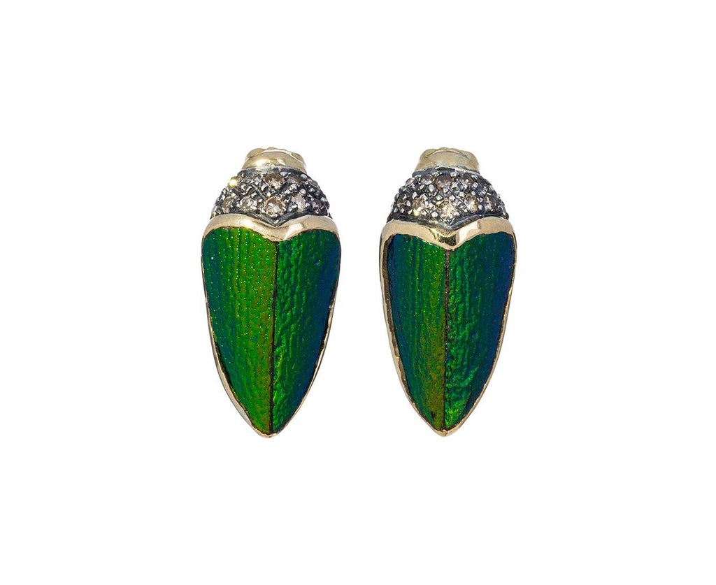 Small Scarab Earrings with Brown Diamonds zoom 1_bibi_van_der_velden_diamond_scarab_stud_earrings
