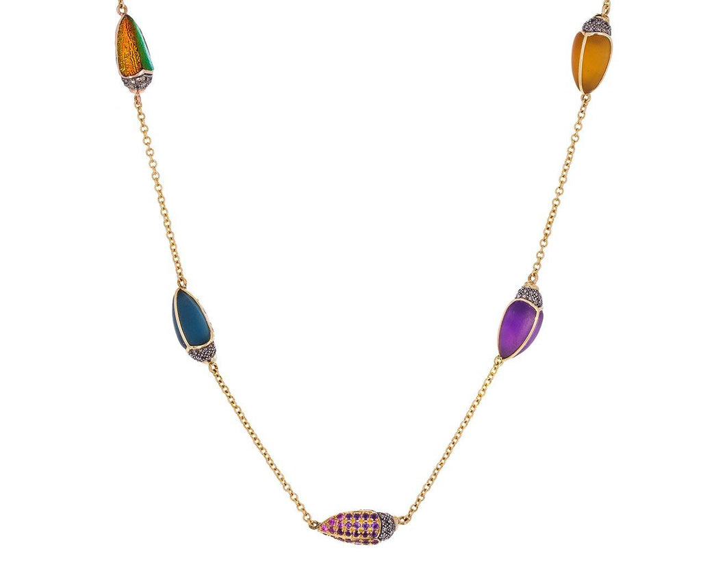 Five Scarab Chain Necklace zoom 1_bibi_van_der_velden_five_scarab_necklace