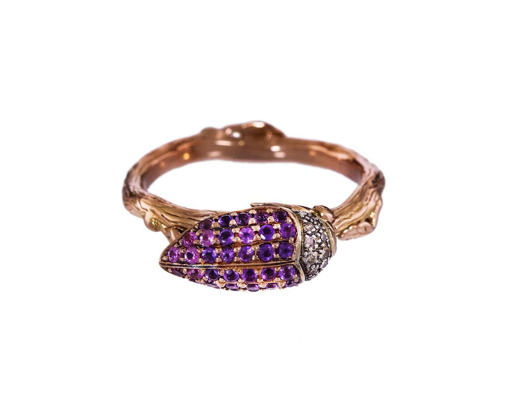 Stackable Sapphire Diamond Scarab Ring zoom 1_bibi_van_der_velden_gold_sapphire_amethyst_scara